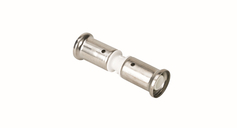 HENCO Муфта, ПВДФ пресс, 26x26 (БЕЛАЯ) 15PKW-2626